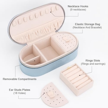 DesignSter Travel Jewelry Box for Women and Girls