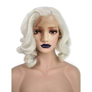 ANOGOL Natural-Looking Platinum Blonde Lace Front Wig