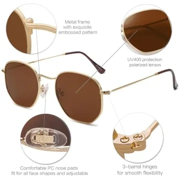 Polarized Square Sunglasses for Unisex with Chic Design