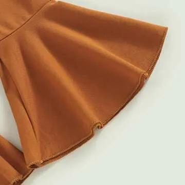 Toddler Baby Girl Halloween Outfit Pumpkin Sweatshirt Flared Pants