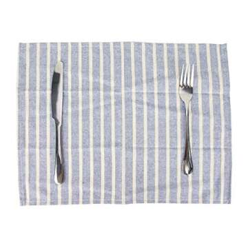 INEFI Broad Striped Dinner Napkins Set - 12 Count