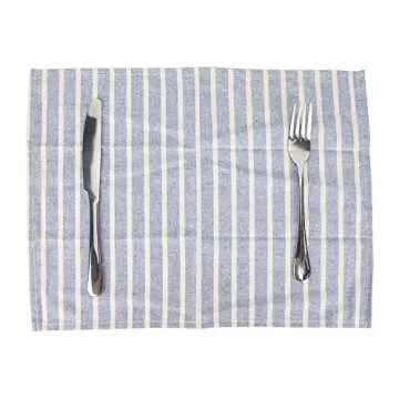 INEFI Broad Striped Dinner Napkins Set - 12 Count
