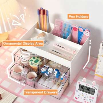 COMFYROOM Desk Organizer for Makeup and Office Supplies