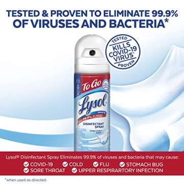 Lysol Disinfectant Spray - To Go - Crisp Linen - 4 Pack