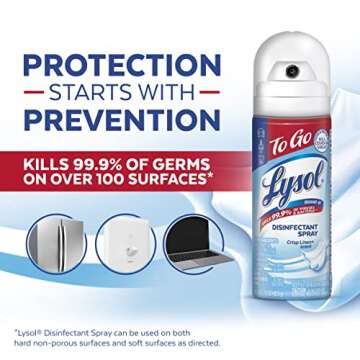 Lysol Disinfectant Spray - To Go - Crisp Linen - 4 Pack