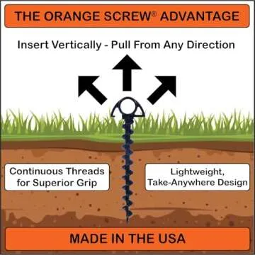 Orange Screw Ultimate Ground Anchors for Secure Outdoor Adventures