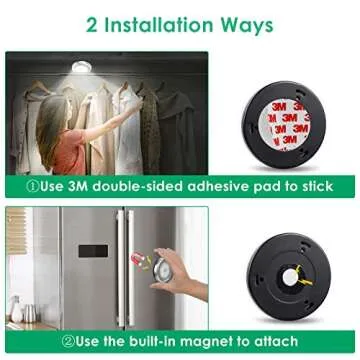 URPOWER Motion Sensor Closet Light, Motion-sensing Battery Powered LED Stick-Anywhere Nightlight,Wall Light for Entrance,Hallway,Basement,Garage,Bathroom,Cabinet,Closet