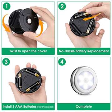 URPOWER Motion Sensor Closet Light, Motion-sensing Battery Powered LED Stick-Anywhere Nightlight,Wall Light for Entrance,Hallway,Basement,Garage,Bathroom,Cabinet,Closet