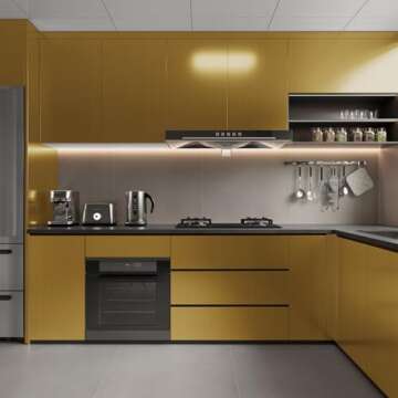 Gold Stainless Steel Wallpaper Self-Adhesive Easy to Clean