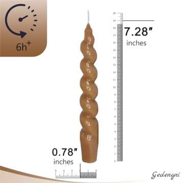 Gedengni Spiral Taper Candles - Elegant 7.5" Brown Set