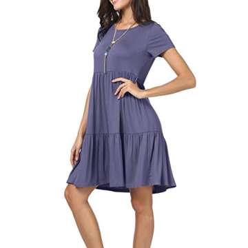 Levaca Women’s Summer Casual Dresses Beach Coverup T-Shirt Midi Sundress