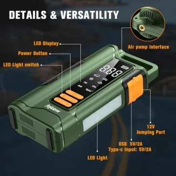 5000A Jump Starter with Air Compressor for All Vehicles