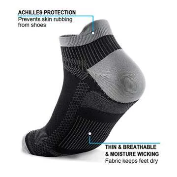 Low Cut Compression Socks for Men & Women - 4 Pairs