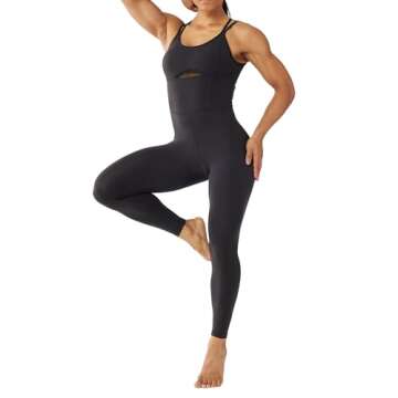 LOVESOFT Women's Sleevesless Bodysuit Dance Unitard, Backless Bodycon Rompers Jumpsuits for Workout Yoga