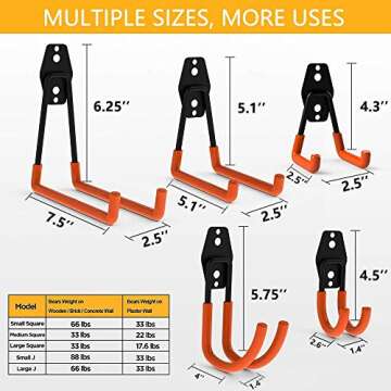 Intpro 12pack Steel Garage Storage Utility Double Hooks Organizer Heavy Duty Wall Mount Tool Holder ...