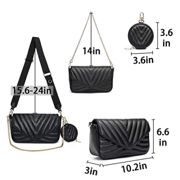 Chic Quilted Crossbody Bag for Women with Coin Purse