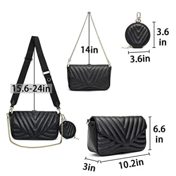 Chic Quilted Crossbody Bag for Women with Coin Purse