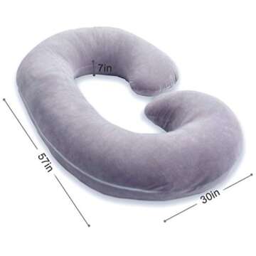 1 MIDDLE ONE Pregnancy Pillow, C Shaped Full Body Pillow for Maternity Support and Pregnant Women Sl...