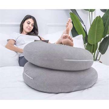 1 MIDDLE ONE Pregnancy Pillow, C Shaped Full Body Pillow for Maternity Support and Pregnant Women Sleeping with Velvet Cover (Dark Grey)