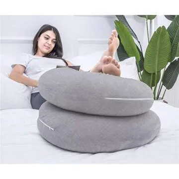 1 MIDDLE ONE Pregnancy Pillow, C Shaped Full Body Pillow for Maternity Support and Pregnant Women Sleeping with Velvet Cover (Dark Grey)