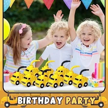Construction Truck Drink Cups Set for Kids Birthday Party