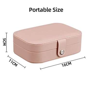 SUA Jewelry Box for Women, Portable Double-Layer Jewelry Storage Box, Earrings, Rings, Necklaces, Br...