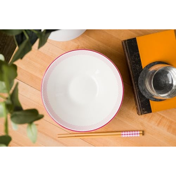 Official Bratz Cloe, Yasmin, Jade & Sasha Ceramic Ramen Bowl with Matching Chopsticks, 30 Oz Capacit...