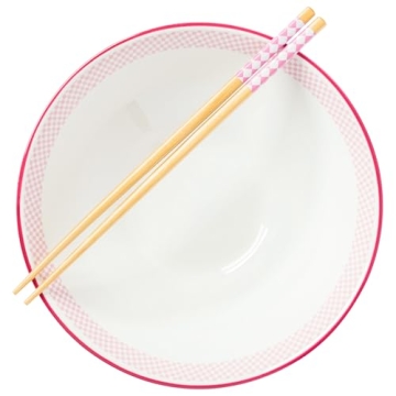 Bratz Ceramic Ramen Bowl with Chopsticks, 30 ounces