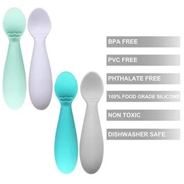 PandaEar Baby Infant Spoons BPA Free Soft Silicone Set