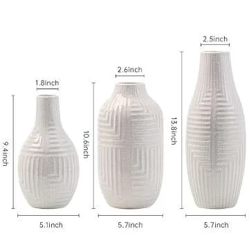 hjn White Ceramic Vase - Elegant Home Decor Accent