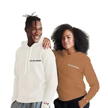 Custom Embroidered Roman Numeral Date Matching Couple Hoodies with Initial Heart & Anniversary Date - Set of 2 - Matching Hoodies For Couples Multicolor