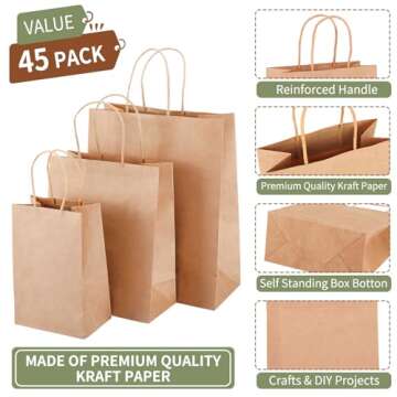TOMNK Kraft Paper Gift Bags – Eco-Friendly, Durable, Versatile