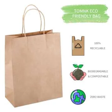 TOMNK Kraft Paper Gift Bags – Eco-Friendly, Durable, Versatile
