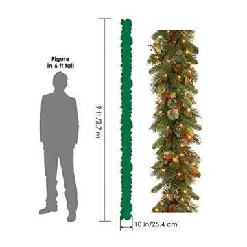 9FT Christmas Garland with 50 LED Lights for Festive Decor