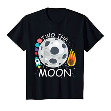 Kids Two The Moon T-Shirt - Perfect 2nd Birthday Gift for Toddlers!