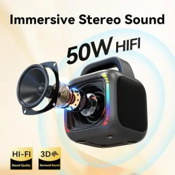 Karaoke Machine with 2 Wireless Mics & RGB Lights