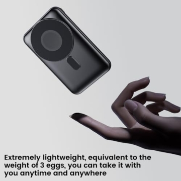 sunpolin Portable Charger Power Bank, 10000mAh Magnetic Wireless Charger Compatible with Apple Watch AirPods Series iPhone 13 14 15 Samsung Android, Built-in Cables 22.5W Fast Charging Black