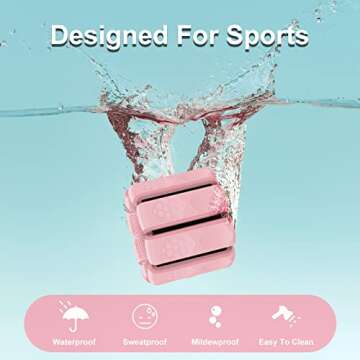 Wrist and Ankle Weights, Adjustable Wearable Bangles for Women Men kids Exercise, Yoga, Cardio, Training, Running, Dance, Pilates, Walking, Home Workouts, Set of 2 (1.2lb Each)(PINK)