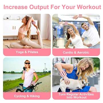 Wrist and Ankle Weights, Adjustable Wearable Bangles for Women Men kids Exercise, Yoga, Cardio, Training, Running, Dance, Pilates, Walking, Home Workouts, Set of 2 (1.2lb Each)(PINK)