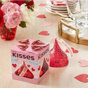 Hershey Giant Red Kisses Milk Chocolate Valentine's Gift Box - Extra Large Solid Chocolate Candy Treat For Parites, Valentines Exchange, and Decoration