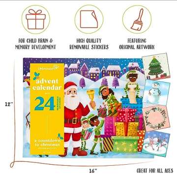 Engaging Kids Advent Calendar with Reusable Holiday Stickers