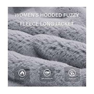 Bellivera Womens Leopard Print Fleece Coat, Spring and Winter Fashion Fuzzy Jacket Faux Fur Fluffy Cardigan Overcoat