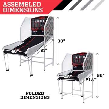 ESPN 2-Player Indoor Basketball Arcade Game Premium (Steel Cage and Frame) with LED Scoring, 8 Game Options, Arcade Sound Effects