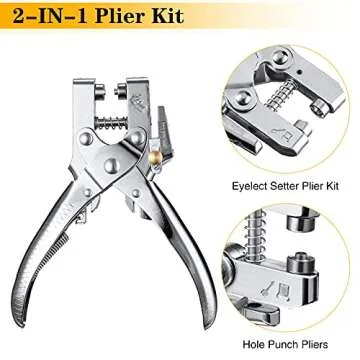 Honoson Grommet Eyelet Plier Set with 200 Colorful Eyelets