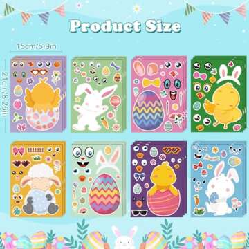 OHOME Easter Stickers - Easter Basket Stuffers for Kids - DIY Happy Easter Egg Bunny Sticker Easter ...