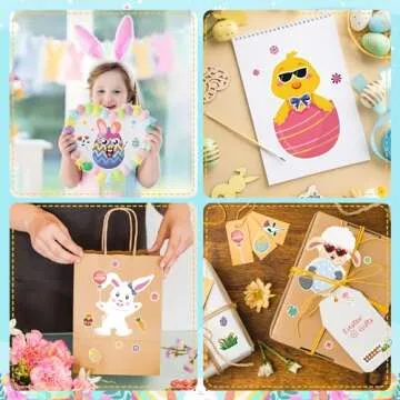 OHOME Easter Stickers - Easter Basket Stuffers for Kids - DIY Happy Easter Egg Bunny Sticker Easter Crafts Stickers,Kids Easter Gifts Decor Treats Games Toys Activities Party Favor Supplies(24 Sheets)
