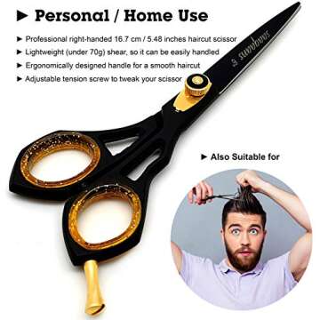 Saaqaans Professional Barber Shears Kit Tools - Hair Cutting Scissors Set for Hairdresser/Hair Salon...