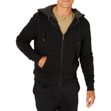 Sherpa-Lined Full-Zip Fleece Hoodie for Men