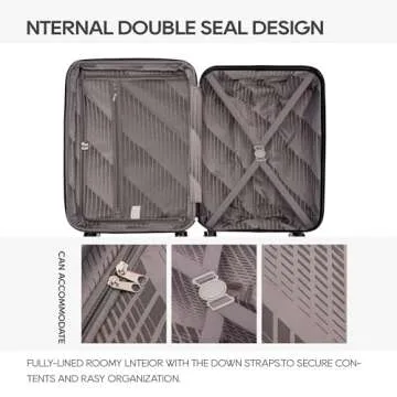 GinzaTravel 3-piece expandable luggage sets with Spinner Wheels， ABS hardshell Suitcase with TSA Lock，Large Luggage for Family Travel & carry on 20/24/28，White color