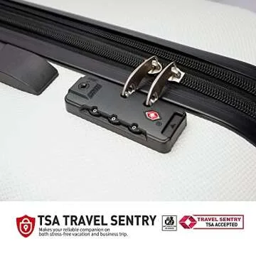 GinzaTravel 3-piece expandable luggage sets with Spinner Wheels， ABS hardshell Suitcase with TSA Lock，Large Luggage for Family Travel & carry on 20/24/28，White color